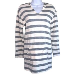 Dakani Striped Hooded French Terry Dress Sz S Swimsuit Coverup Resort Cruise